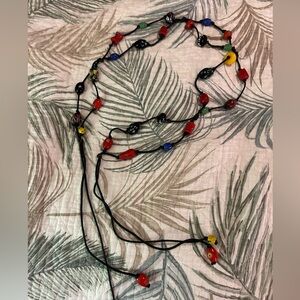 UNIQUE BELT : Colorful beads strung on black cord. Beautiful!! NEW without tags!